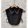 K082 Chiffon Kragen Schwarz